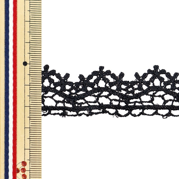 [From quantity 5] HandicraftTrim "Metallic lace approximately 2.5cm wide black GY-99-24-15"