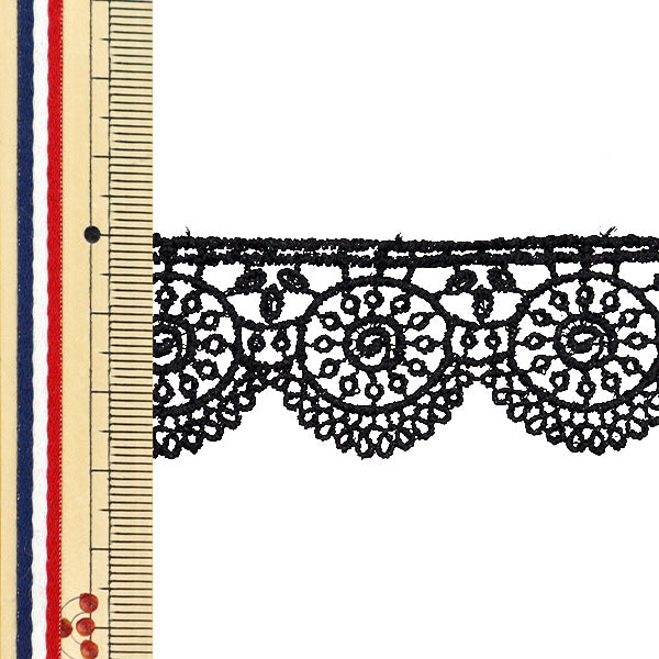 [الكمية من 5] الحرف اليدويةالزركشة "دانتيل معدني بعرض 2.8 سم باللون الأسود GY-99-24-18"