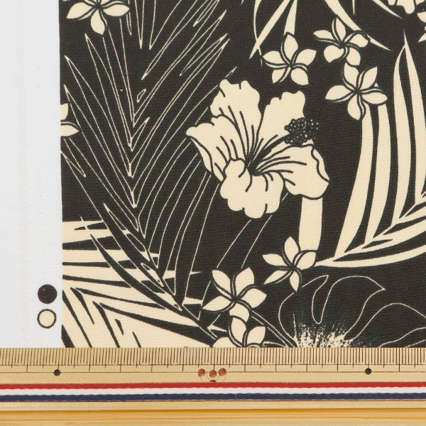 [From quantity 5] Fabric "T/C Hawaii Amplint Hibiscus Black 205042-2"