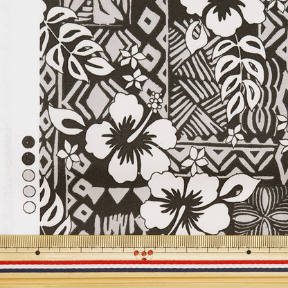 [From quantity 5] Fabric "T/C Hawaii Amplint Pattern Black 205042-24"