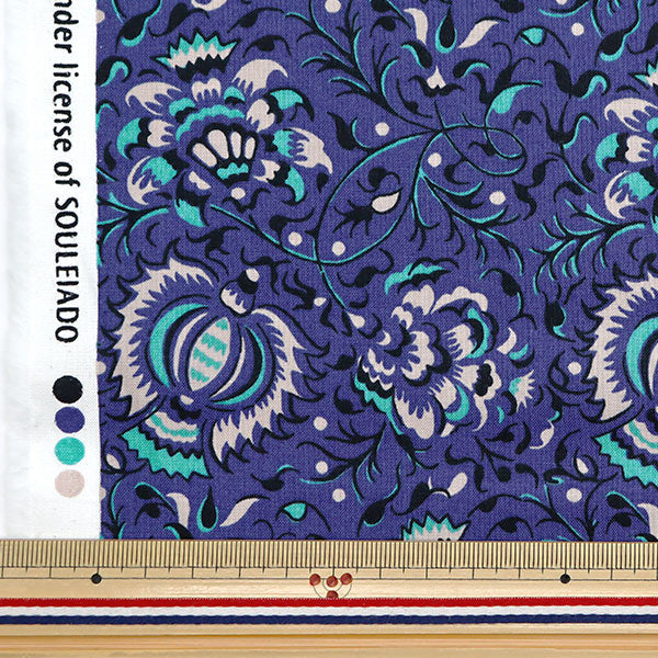 [From quantity 5] Fabric "Souleiado SoleAdo Vintage Feel Pavo Midnight SLFCV-107A"