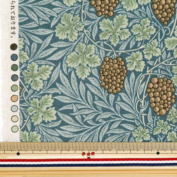 [De la quantité 5] Tissu "Feuille de V & A vigne antique bleu VA10022-B"