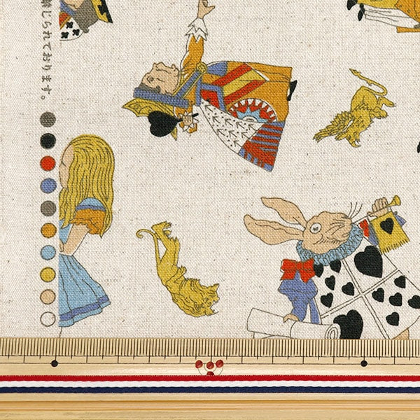 [From quantity 5] Fabric "Cotton hemp canvas V & A Alice and Friends Natural VA10026-A"