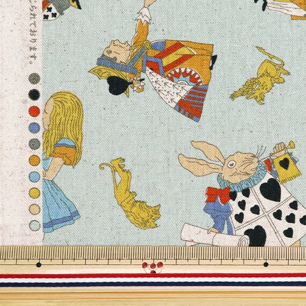 [De la cantidad 5] Fabric "Cotton Linen Canvas V&A Alice y Friends Light Blue VA10026-B"