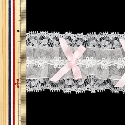 [수량 5에서] 레이스리본테이프 "리본약 60mm 너비 핑크 FR2349의 장식 경주]