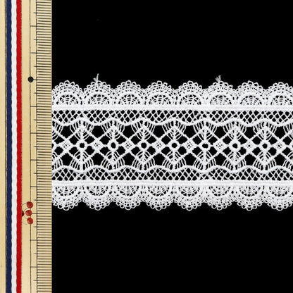 [수량 5에서] 레이스리본테이프 "레이스 흰색 약 4.8cm 너비 ISY-6-24-13A"