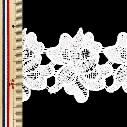 [수량 5에서] 레이스리본테이프 "레이스 흰색 약 6.5cm 너비 ISY-6-24-15A"