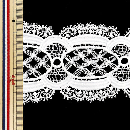 [수량 5에서] 레이스리본테이프 "레이스 흰색 약 7cm 너비 ISY-6-24-16A"