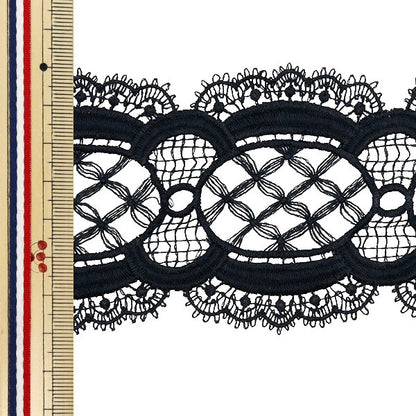 [수량 5에서] 레이스리본테이프 "레이스 검은 색 약 7cm 너비 ISY-6-24-16B"