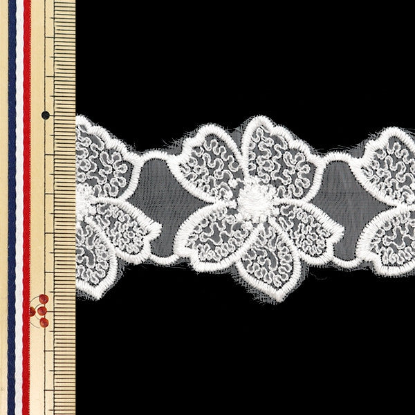 [수량 5에서] 레이스리본테이프 "레이스 흰색 약 4.7cm 너비 ISY-6-24-17A"