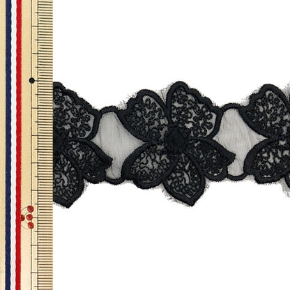 [수량 5에서] 레이스리본테이프 "레이스 블랙 너비 약 4.7cm isy-6-24-17b"