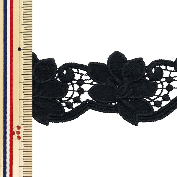 [수량 5에서] 레이스리본테이프 "레이스 블랙 너비 약 4.5cm isy-6-24-18b"