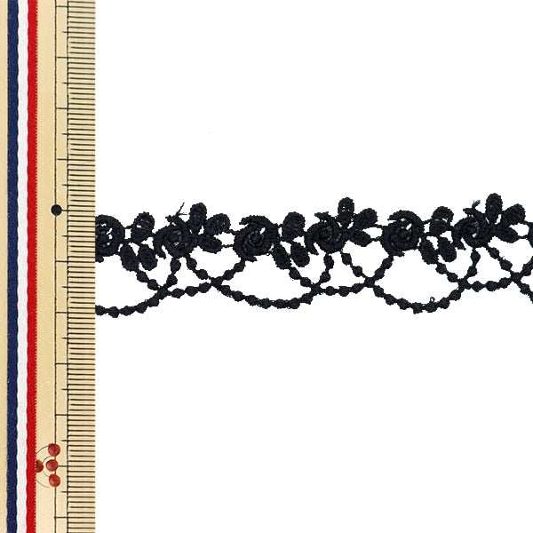 [From quantity 5] RaceRibbonTape "Lace black about 2cm width ISY-6-24-1B"