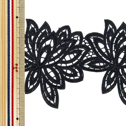 [수량 5에서] 레이스리본테이프 "레이스 블랙 약 9cm 너비 ISY-6-24-20B"