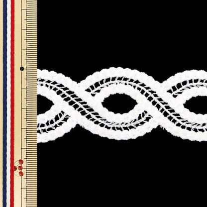 [수량 5에서] 레이스리본테이프 "레이스 흰색 약 3.7cm 너비 ISY-6-24-21A"