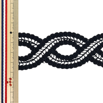 [수량 5에서] 레이스리본테이프 "레이스 블랙 약 3.7cm 너비 ISY-6-24-21B"