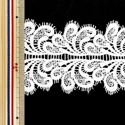 [수량 5에서] 레이스리본테이프 "레이스 흰색 약 7.8cm 너비 ISY-6-24-22A"