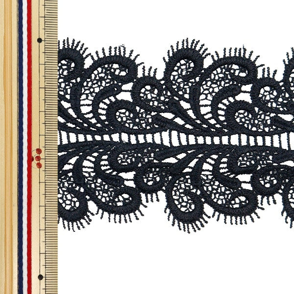 [수량 5에서] 레이스리본테이프 "레이스 블랙은 약 7.8cm 너비 ISY-6-24-22B"