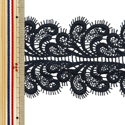 [수량 5에서] 레이스리본테이프 "레이스 블랙은 약 7.8cm 너비 ISY-6-24-22B"