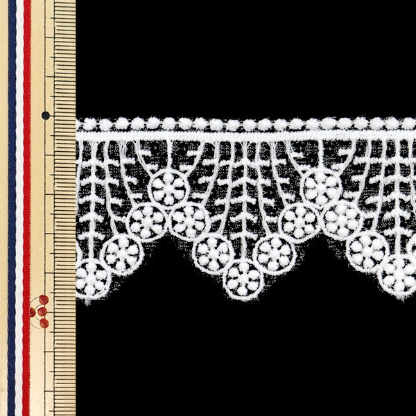 [수량 5에서] 레이스리본테이프 "레이스 흰색 약 4.7cm 너비 ISY-6-24-24A"