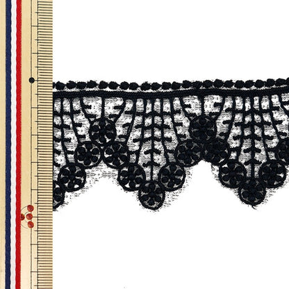 [수량 5에서] 레이스리본테이프 "레이스 블랙 너비 약 4.7cm isy-6-24-24b"
