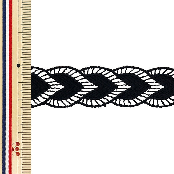 [수량 5에서] 레이스리본테이프 "레이스 블랙 약 2.5cm 너비 ISY-6-24-26B"