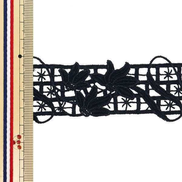 [수량 5에서] 레이스리본테이프 "레이스 블랙 약 3.7cm 너비 ISY-6-24-27B"
