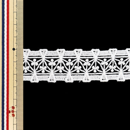 [수량 5에서] 레이스리본테이프 "레이스 흰색 약 2.6cm 너비 ISY-6-24-28"