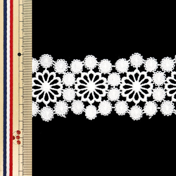 [From quantity 5] RaceRibbonTape "Lace White Approximately 4cm Width ISY-6-24-2A"