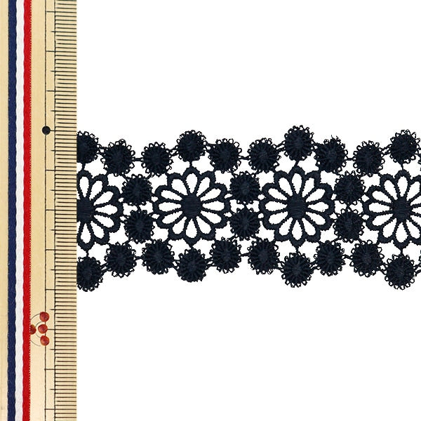 [From quantity 5] RaceRibbonTape "Lace Black Approximately 4cm Width ISY-6-24-2B"