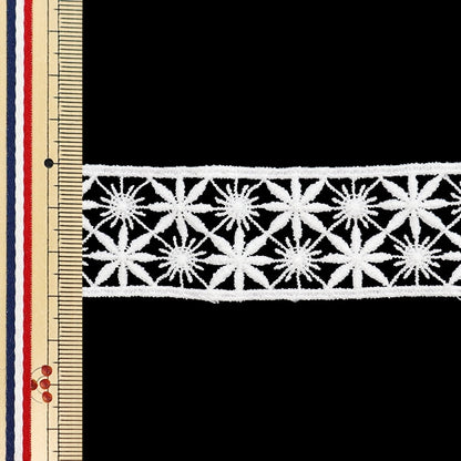 [From quantity 5] RaceRibbonTape "Lace White Approximately 4cm Width ISY-6-24-3A"