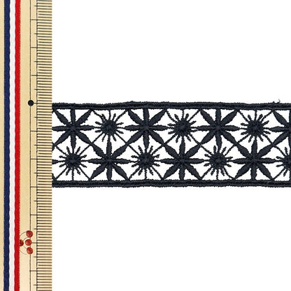 [수량 5에서] 레이스리본테이프 "레이스 검은 색 약 4cm 너비 ISY-6-24-3B"