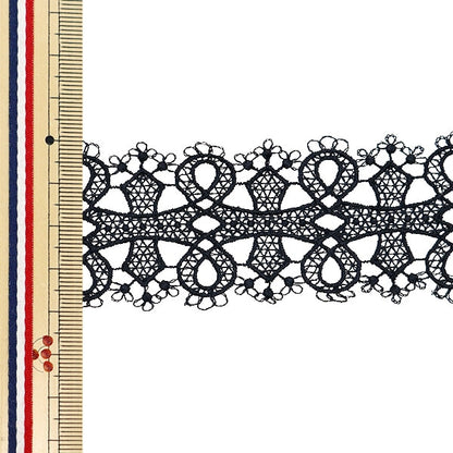 [수량 5에서] 레이스리본테이프 "레이스 검은 색 약 4cm 너비 ISY-6-24-6B"
