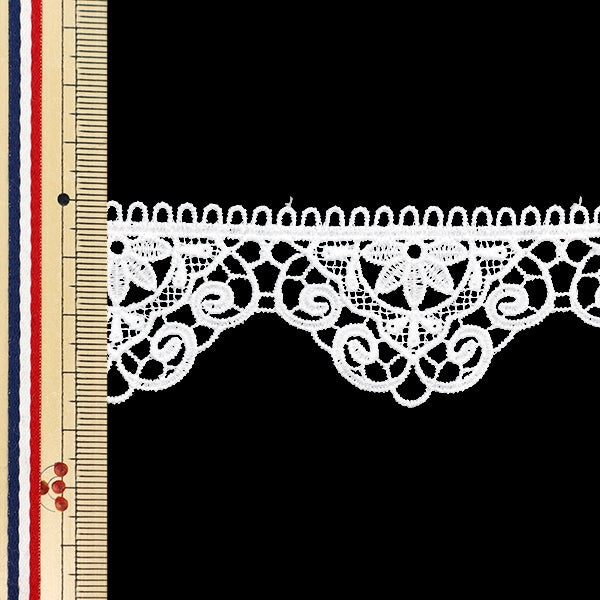 【数量5から】 レースリボンテープ 『レース ホワイト 約3.5cm幅 ISY-6-24-9A』