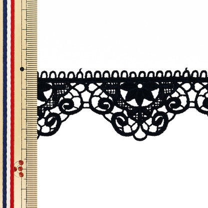 【数量5から】 レースリボンテープ 『レース ブラック 約3.5cm幅 ISY-6-24-9B』