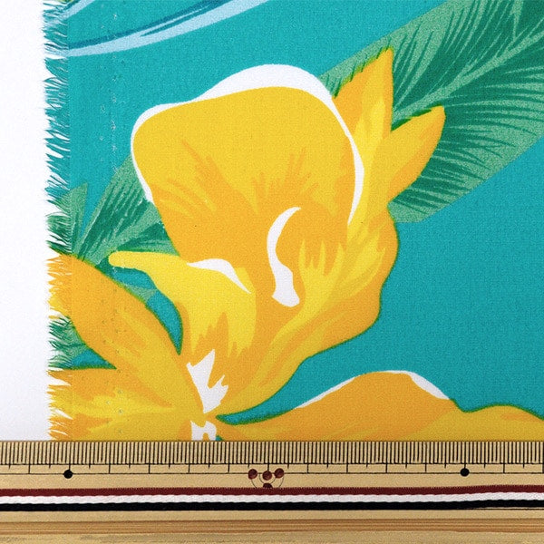 [De la cantidad 5] tela "Maunaroa t/c Hawaii Amplint Catrare azul x amarillo yfop0413"