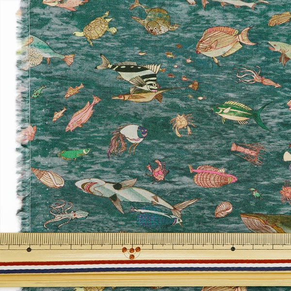 [Da 5] tessuto "Fabric di libertà TANALONE Brians Aquarium 363J4212-BU" Liberty Japan Liberty Giappone