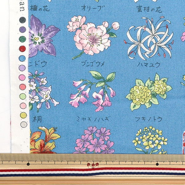 [From quantity 5] Fabric 『Oxford Local series Flower Blue YPA-51000-1D] KOKKA