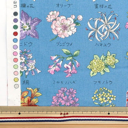 [From quantity 5] Fabric 『Oxford Local series Flower Blue YPA-51000-1D] KOKKA