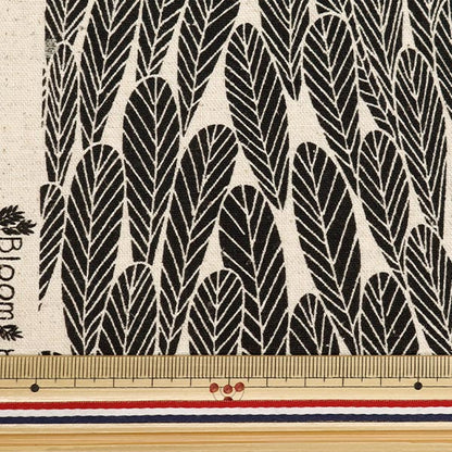 [Из количества 5] ткань "Bookhou Cotton Hin Canvas Leaf Kinari x Black Ekx-1400-3a" Кокка Кока