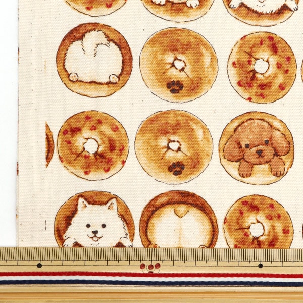 [From quantity 5] Fabric 『Oxford Animal Bread Kinari YPA-51010-2A] KOKKA