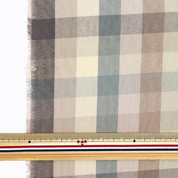 [From quantity 5] Fabric 『Fabric Wrinkle Dyeing block check KRTC-2777B]