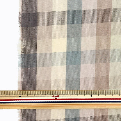 [From quantity 5] Fabric 『Fabric Wrinkle Dyeing block check KRTC-2777B]