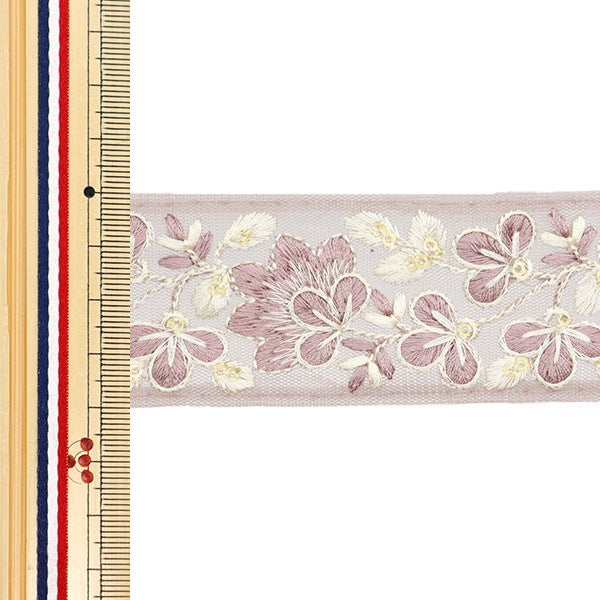 [De la cantidad 5] ArtilleraRibete "2024 Ribete bordado indio Púrpura x blanco 3529b"