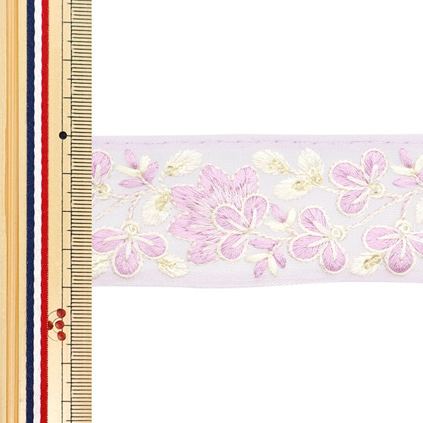 [De la cantidad 5] ArtilleraRibete "2024 Ribete bordado indio Morado x blanco 3529h"