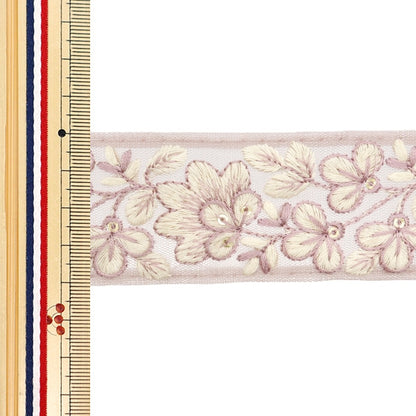 [De la cantidad 5] ArtilleraRibete "2024 Ribete bordado indio Púrpura x blanco 3529A1"