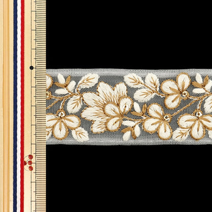 [De la quantité 5] artisanatGarniture "2024 Garniture de broderie indienne Blanc x blanc 3529a13"