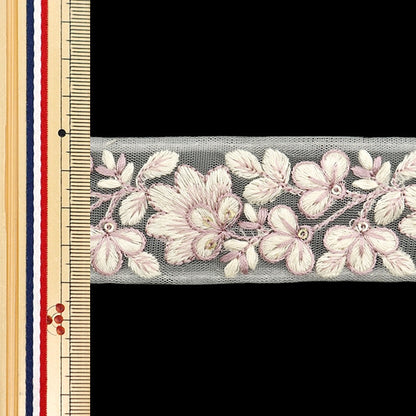 [De la quantité 5] artisanatGarniture "2024 Garniture de broderie indienne Blanc x blanc 3529a6"