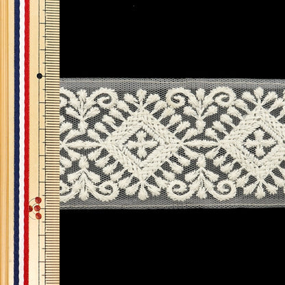 [De la cantidad 5] ArtilleraRibete "2024 Ribete bordado indio Gris x blanco M-126#4"