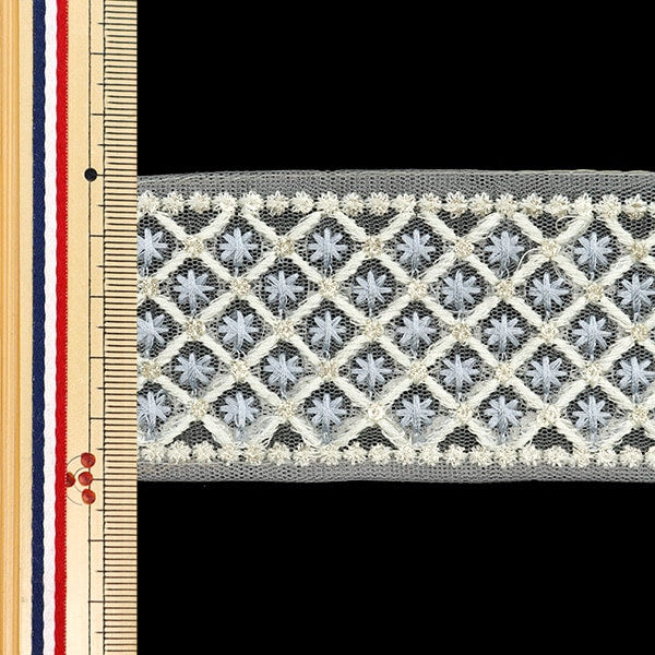 [De la cantidad 5] ArtilleraRibete "2024 Ribete bordado indio Gris x gris m-215b"